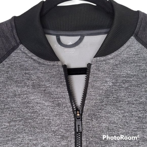 🌼HP🌼 Adidas Women's ClimaWarm Full Zip Heather Gray/Black Fleece Jacket - M - Picture 6 of 11